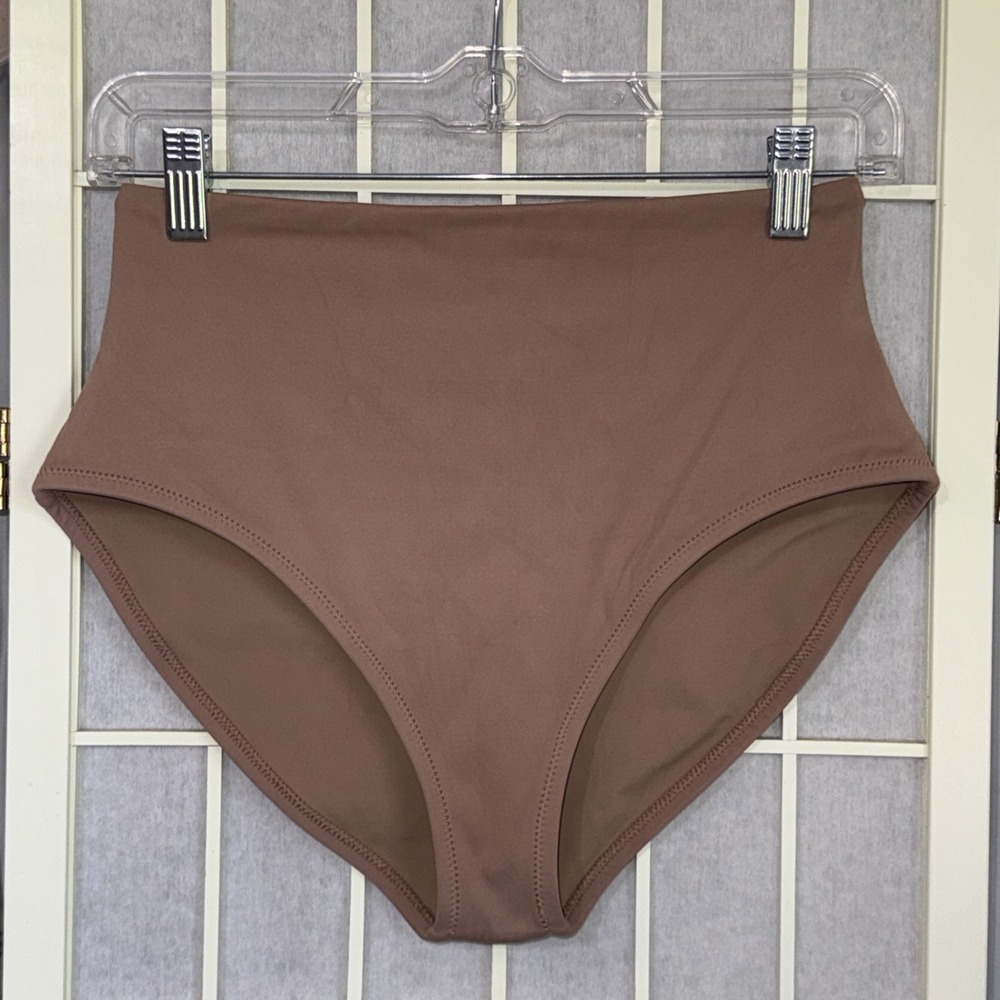 Skims Swim Beige Tan Minimalist High Waist Nude Slimming Bikini Bottoms Sz Small
